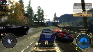 nfs most wanted crazy bmw [1100km] vs 70 CROSSES part 2