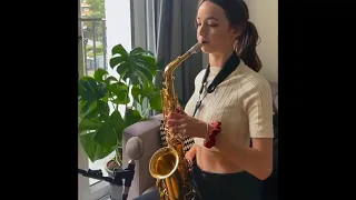 parthenope playing a bit of brecker on her saxophone