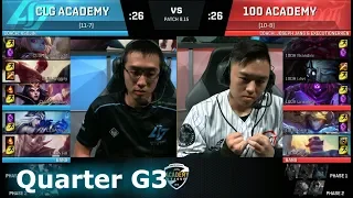 CLG Academy vs 100 Thieves Academy Game 3 | Quarter Finals NAAL Summer 2018 | CLGA vs 100A G3