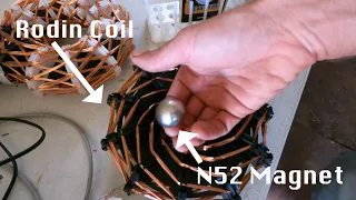 Powerful Low Frequency effects of Rodin Coils on a Magnet