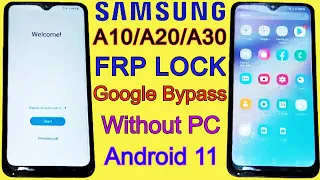 Samsung A10/A20/A30 FRP Bypass 2022 | Google Account Unlock / Remove FRP Lock Android 11 Without PC