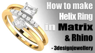 ||🔷How to make Helix Ring🔷|| #Matrix 9 || #Rhino 3D || #Tutorial