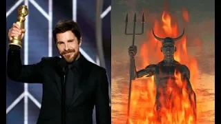 Christian Bale Thanks Satan at the Golden Globes