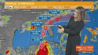 Tropical Storm Idalia likely to become major hurricane, land in Florida | Aug. 28 11 a.m.