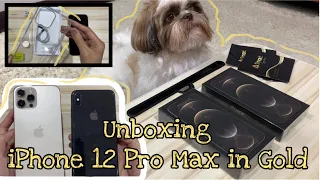 IPHONE 12 PRO MAX GOLD!!!! | Unboxing + Setup + Accessories (Aesthetic + ASMR)