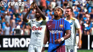 FIFA 22 PS5 - Barcelona Vs Napoli Ft. Aubameyang, Dembele, Traore, - UEFA Europa League Final