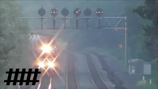 NS Trains at Bellwood, PA with Position Light PRR Signals on Modern Signal Bridge PT 230.2