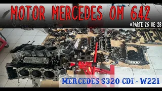 Montamos reten cigüeñal y cargamos el motor de aceite Mercedes 320 CDI V6. MOTOR OM642. PARTE 26.