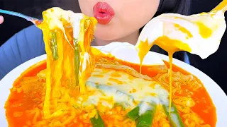 Asmr Mukbang | Spicy Noodles with Enoki Mushrooms & Soft Boiled Eggs | Eating Sounds | ASMR Phan