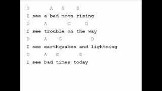 Creedence Clearwater Revival Bad Moon Rising Chord Chart