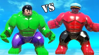 Hulk vs. Red Hulk: The Epic Transformation Battle of LEGO Marvel Superheroes!