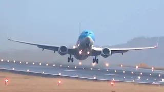 JUST AMAZING on a WET RUNWAY ✈️💦 Various Airplanes || MADEIRA airport landing