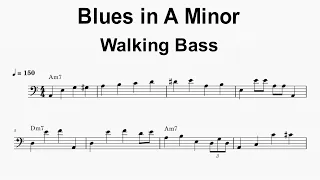 Sight Reading - Swingin Blues in A Minor - Walking Basslines
