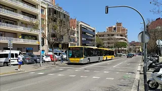 Circulación autobuses Tusgsal área Vía Augusta/ Pl. Asamblea Catalunya (Badalona) Mayo 2021