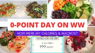 CHALLENGE!! 0-POINT MEALS / FULL DAY OF EATING ON WW | How low were my calories & macros?