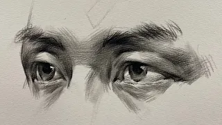 Learn to draw Beautiful Eyes with Charcoal pencil