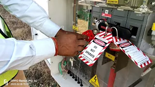 LOTO (LOCKOUT TAGOUT) procedure demonstration..