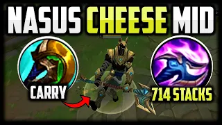 NASUS 🧀CHEESE MAKES HIM A BEAST MID LANER👌 | How to Play Nasus Mid & CARRY League of Legends