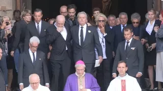 Pascal Desprez, Alain Delon, Johnny Hallyday and more attend Mireille Darc Funeral