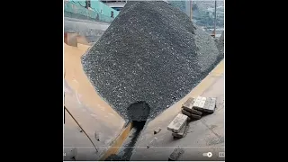 Relaxing sound with Conveyor belt unloading sand on big ship ll Amazing work 2