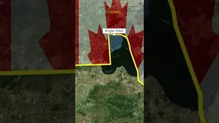 What went wrong in the middle of the US-Canada border? #shorts #geography #maps #canada #usa #viral