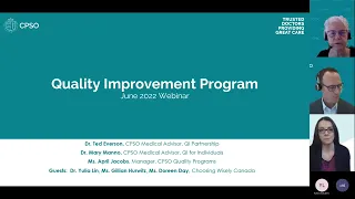 June Quality Improvement Webinar - Featuring 'Choosing Wisely' discussing "Using Blood Wisely"