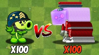 PVZ 2 Challenge - 100 Plants Max Level Vs 100 Zombies Level 3 - Who Will Win?