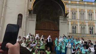 Патриарх Кирилл выпустил голубей на Благовещение