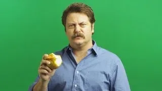 Nick Offerman Eats a Raw Onion (Uncut) - Movember