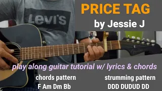 PRICE TAG by Jessie j,play along guitar tutorial with lyrics & chords