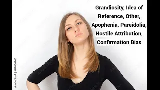 Grandiosity, Idea of Reference, Other, Apophenia, Pareidolia, Hostile Attribution, Confirmation Bias