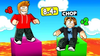 ROBLOX CHOP AND FROSTY PLAY ANSWER MATH OR FALL CHALLENGE