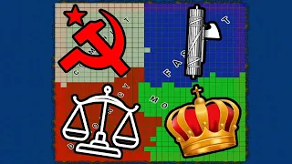 AoH2: Democracy vs Communist vs Fascist vs Monarchy Who Wins? AI Only (GRID 1024 Map)