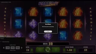 Starburst Slot : Out of money + MEGA WIN | Casino Bonus Terminator