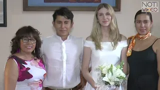 Mexicano y ucraniana contraen nupcias en Michoacán