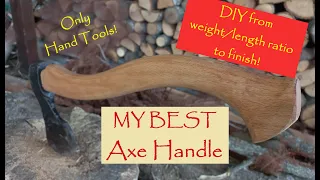 How to make an Axe Handle || DIY new handle for my granfather's hatchet (only hand tools)