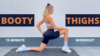15 MIN. BOOTY & THIGHS WORKOUT - get a round butt & toned slim thighs | optional: ankle weights