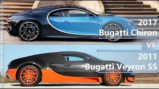 2017 Bugatti Chiron vs Bugatti Veyron SS (technical comparison)
