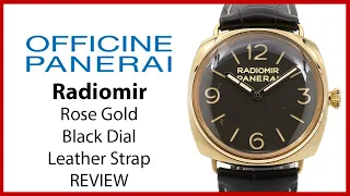 ▶Panerai Radiomir Black Dial Rose Gold Bezel Black Leather Strap 47mm - REVIEW PAM379