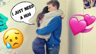 Telling My Boyfriend "I JUST NEED A HUG" To See How He Reacts! *Cute Reaction*