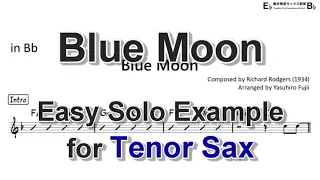 Blue Moon - Easy Solo Example for Tenor Sax
