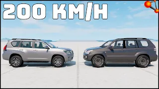OLD vs NEW! TOYOTA LC PRADO! 150 Km/H CRASH TEST! - BeamNg Drive