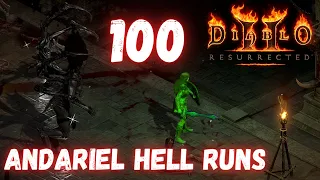 100 HELL ANDARIEL RUNS, DROP HIGHLIGHTS - BUDGET SORC - DIABLO 2 RESURRECTED 2023 LADDER