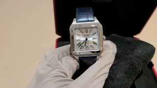 New Cartier Santos Dumont XL blue WSSA0032 unboxing