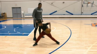 Melo Teaches His Son How To Jab