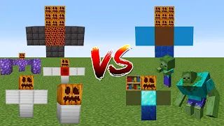 all golems VS all zombies mobs minecraft