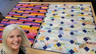 LONELY SCRAPS INTO LOVELY QUILTS! Donna's FREE PATTERN "Scrap Strips Diamond Trip" tutorial!