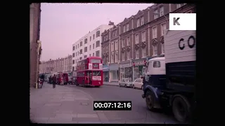 1960s London, Hampstead, West End Lane Traffic, Street Scenes, 35mm