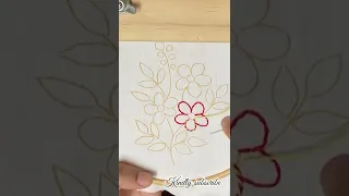 Whipped back stitch flower #shorts #ytshorts #flowerembroidery