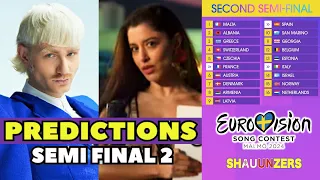 PREDICTIONS SEMI FINAL 2 // Eurovision Song Contest 2024 // SHAUUNZERS